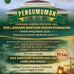 PENGUMUMAN PEMENANG POSBAKUM 2026